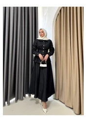 Melike Tatar Snap Fastener Denim Skirt Suit 3-604