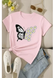 BENROMA 1 T-Shirt Gift for Purchases of 6 or More in the Cart - Unisex T-Shirt with Daisy Butterfly Print