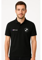 Edizen تي شيرت Bmw M Power مصنوع من القطن الناعم ونسيج قابل للتنفس وياقة بولو سوداء للجنسين