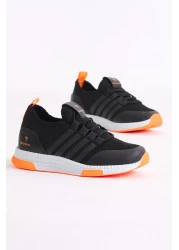 Tonny Black Kids Unisex Black Orange Sports Shoes Tbqnt