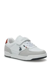 U.S. Polo Assn. حذاء رياضي كلاين 3PR للأطفال باللون الأبيض