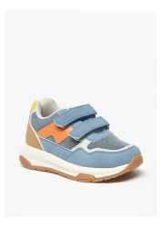 Juniors Panelled Sneakers with Hook and Loop Closure