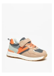 Juniors Colourblock Sneakers with Hook and Loop Closure