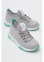 Tonny Black Children's Unisex Gray Green Comfortable Fit Rubber Laced Sports Shoes