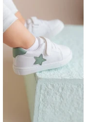 First Step Mint Green Starry Velcro Casual Sneaker Sports Shoes-s-1000