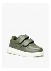 LBL by Shoexpress Panelled Sneakers with Hook and Loop Closure