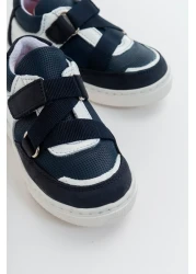 mnpc Boy's Navy Blue Leather Orthopedic Supported Children's Sneakers