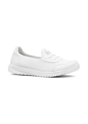 NHA White Women's Children's Slip-On Easy-To-Wear Daily Walking Ballerina Shoes
