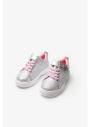 Le Mabelle Silver Butterfly Detailed Girl's Sneakers