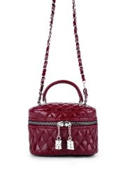 minebag Claret Red Faux Leather Almira Women's Crossbody Bag