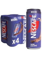 Nescafe Mocha Coffee Drink, 225ml Pack of 4