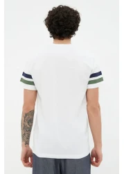  Collection تي شيرت قطن أبيض مطبوع للكلية - مقاس عادي TMNSS20TS1836