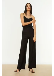  Collection Wide Leg Black Woven Trousers - Twoaw21Pl0332