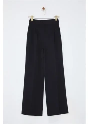  Collection Black Pleated Wide Leg/Wide Leg Woven Pants Twoaw25Pl00109 Palazzo