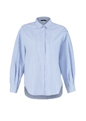  Collection قميص منسوج مخطط باللون الأزرق مقاس كبير / واسع TWOSS23GO00144