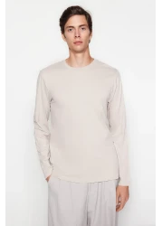  Collection Anthracite-Beige-White Slim/Slim Fit 3 Pack 100% Long Sleeve T-Shirts Tmnaw21Ts0197