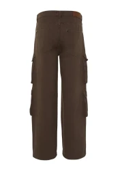  Collection Limited Edition Brown Premium Pocket Baggy Cargo Pants Tmnss23Pl00036