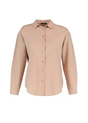  Collection قميص منسوج من القطن بقصة فضفاضة من المنك TWOAW20GO0107