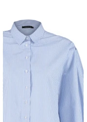  Collection قميص منسوج مخطط باللون الأزرق مقاس كبير / واسع TWOSS23GO00144