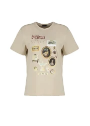  Collection Premium Stone 100% Cotton Printed Oversize/Wide Fit Crew Neck Knitted T-Shirt TWOSS23TS00282