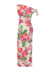  Collection Limited Edition Multicolor Floral Printed Knitted Maxi Stretchy Pencil Dress TWOSS24EL00563