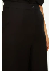  Collection Wide Leg Black Woven Trousers - Twoaw21Pl0332