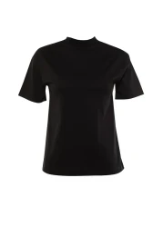  Collection Black Stand Collar 100% Cotton T-Shirt - Twoaw20Ts0096