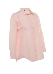  Collection Pink Single Pocket Boyfriend/Wide Fit Cotton Woven Shirt TWOAW20GO0115