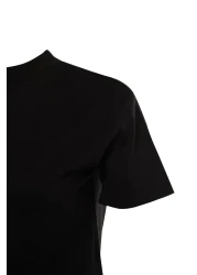  Collection Black Stand Collar 100% Cotton T-Shirt - Twoaw20Ts0096