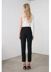  Collection Black Basic Cigarette Narrow Leg Woven Fabric Trousers Twoss19St0038