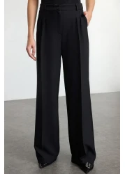  Collection Black Pleated Wide Leg/Wide Leg Woven Pants Twoaw25Pl00109 Palazzo