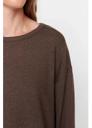  Collection Brown Corded Knitted Pajama Set Thmaw21Pt0684