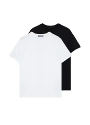  Collection Black-White Slim Fit Short Sleeve T-Shirts 100% Cotton 2-Pack - Tmnss19Bo0075