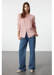  Collection قميص مطرز بنقشة الزهور البودرة - TWOSS23GO00152