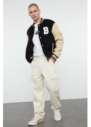  Collection Stone Cargo Pocket Baggy Fit 100% Cotton Gabardine Casual Pants Tmnss24Pl00021