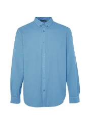  Collection Blue Unisex Regular Fit 100% Cotton Linen Look Shirt Tmnss23Go00099