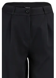  Collection Black High Waist Wide Leg/Wide Leg Pleated Woven Fabric Pants Twoaw21Pl0076