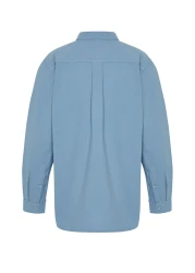  Collection Blue Unisex Regular Fit 100% Cotton Linen Look Shirt Tmnss23Go00099