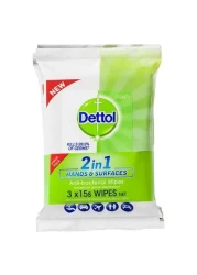 مناديل ديتول المطهّرة للبشرة والأسطح – عبوة ١٠ قطع
