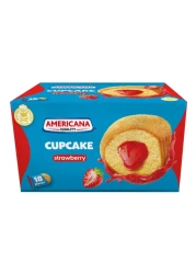 Americana Strawberry Filled Cupcake 28g Pack of 18