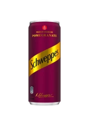 Schweppes Pomegranate Sparkling Carbonated Beverages Cans, 250ml Pack of 6