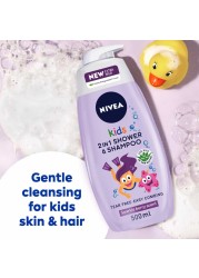 NIVEA Kids 2-In-1 Shower, Shampoo &amp; Conditioner Sparkle Berry Scent Purple 500ml