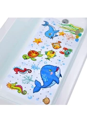 Tubozadi Baby Bath Mat for Tub Kids Non Slip Bathtub Mats Baby Extra Long 40X16 Inch Bathroom Toddler Anti Slip Shower Mat with Suction Cups Drain HolesMachine WashableWhale
