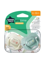 Tommee Tippee Anytime Soother TT433544 Off White and Green 2 PCS