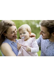 Nip Soother Band With Ring, For Soothers With O Ring, Made In Germany, Pink, 1 Pc