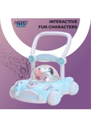 Lovely Baby Kids Push Walker LB 7621 with Removable Handle, Musical Toys, Walk Support, First Step Safe Activity Walker, Child Learning Balance, Small Infant Boy Girl 9-15 M - Blue