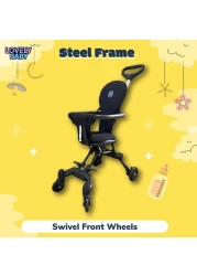 Lovely Baby Light Weight Traveller Stroller For Kids LB 717 - Black