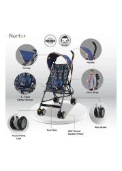 نورتور عربة أطفال مع مظلة مزخرفة B801FT-NR11 بمقاس 45×59×95 سم