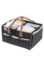 Little Story Diaper Caddy + Pouch - Medium - Black