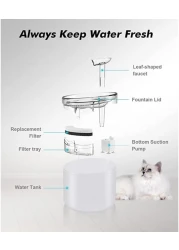 Jinou Cat Water Fountain - Made With Premium Quality Acrylic Glass - Pet Water Fountain With 3 Litre Water Tank- For Cats, Dogs &amp; Other Pets